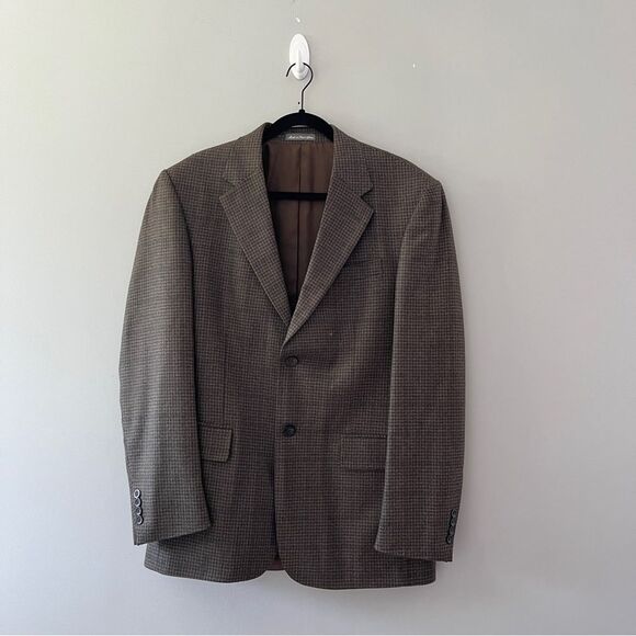 Oscar de la Renta plaid blazer wool cashmere size 40R - Picture 1 of 6